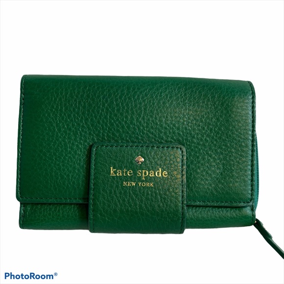kate spade Handbags - Kate spade leather green foldable wallet